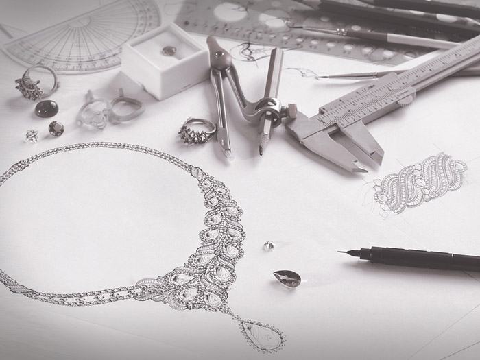 Jewellery design concept sketch and creative planning